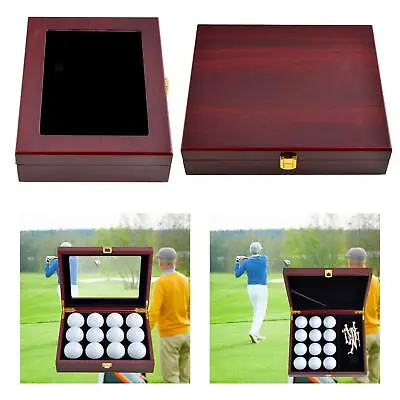 £29.60 • Buy Wood Golf Ball Display Box Case For 12 Balls Showcase Stylish Father's Day Gift