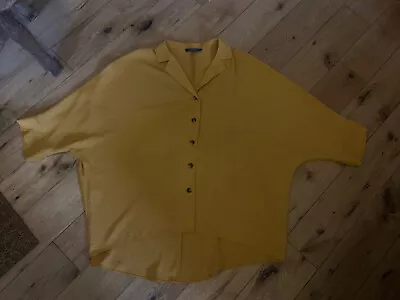 Ladies Primark Oversized Baggy Blouse Shirt Top Size 12 Mustard  • £2.99