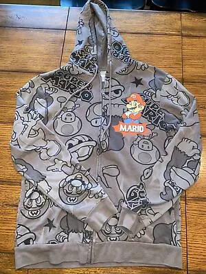 Super Mario Hoodie Full Zip Sweatshirt Men's MEDIUM • $19.99