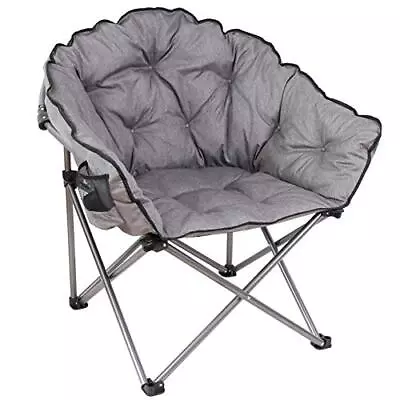  C932S-129 Padded Cushion Outdoor Folding Lounge Patio Club Chair Gray Grey • $139.96