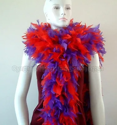  Red / Purple Mixture 180 Grams Chandelle Feather Boa Dance Party Halloween  • $26.95