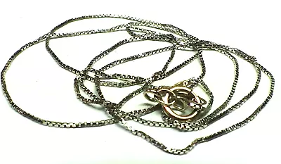 Beautiful SOLID  10k WHITE GOLD TIN BOX  CHAIN 19 INCHES LONG • $34.99