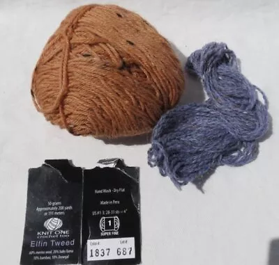 ELFIN TWEED #1837 Caramel Merino Wool Baby Llama Bamboo Donegal Yarn 1oz 30g • $6.29