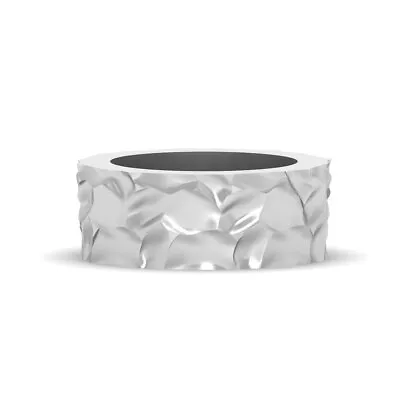 Ruffle Heavy Thick Hammered Style Wedding Band For Mens Anniversary Gift For Him • $229.49