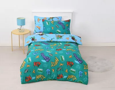 Teenage Mutant Ninja Turtles Mutant Mayhem Single Reversible Quilt Cover Set • $45.66