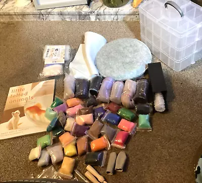 Complete Needle Felting Starter Kit Tools Carry Case Book Kit Mat Etc • £32