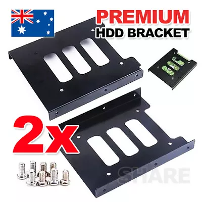 $6.85 • Buy 2X Black 2.5  SSD To 3.5  Bay Hard Drive HDD Mounting Dock Tray Bracket Adapter