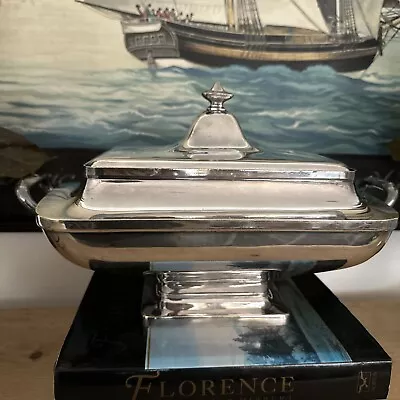 Meriden Britannia Co EP Silver Plate Footed Rectangular Covered Dish Stamped • $300