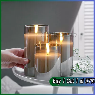 £9.25 • Buy Authentic Flame Battery Flickering LED Candle Lights Glass Jar Wax | Indoor