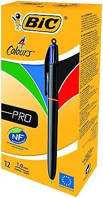 Bic 4 Colour Pro Pen Ballpoint 4 In 1 Assorted Colours - Pack 12 - FREE P&P • $26.86
