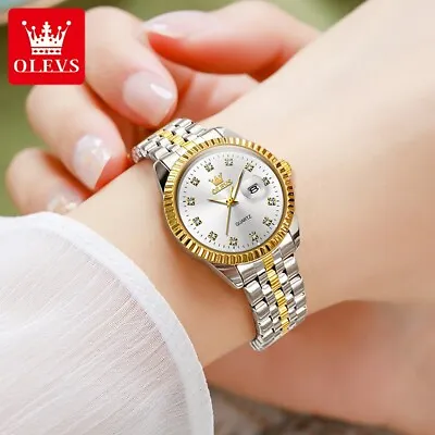 Waterproof Luxury Elegant OLEVS Watch Luminous Women's Date Quartz Diamond For • $29.92