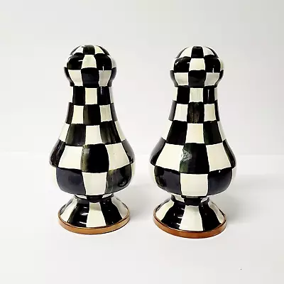 MacKenzie-Childs Courtly Check Enamel Large Salt & Pepper Shakers • $89.99