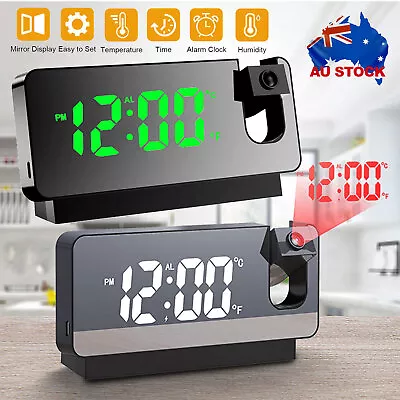 $6.96 • Buy Smart Digital LED Projection Alarm Clock Time Temperature Projector LCD Display