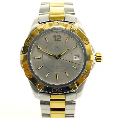 Tag Heuer Waf1120 Aquaracer Silver Dial 2-tone Gold+s.s. 300m Quartz Mens Watch • $760