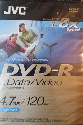 £4.49 • Buy Brand New JVC DVD-R Blank Discs X 2 /4.7GB 120min Single Sided - 1 - 8 X Speed