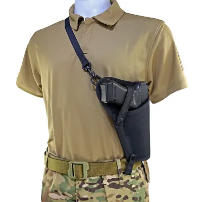 Tactical Cross Body Shoulder Holster For Large Frame G17 M92F 1911A1 .45 Pistols • $15.66