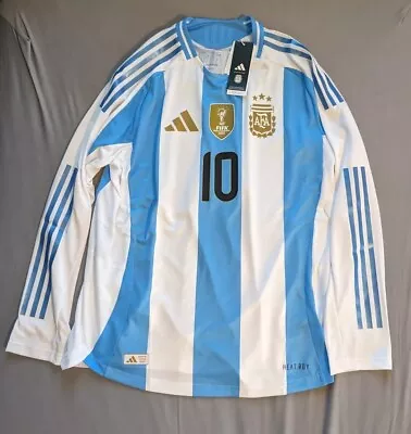 Adidas Argentina 2024 Long Sleeve Messi Home Authentic Jersey - BRAND NEW W/ TAG • $500