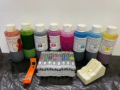 $85 • Buy Canon OEM CLI-8 8-tank Empty Flushed Set, Precision Colors Ink And Chip Resetter