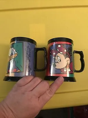 Thermo-Serv Insulated Disney Minnie Mouse And Donald Duck Plastic Coffee Cup Mug • $8.99