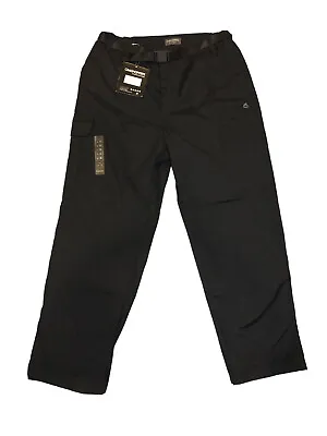 Craghoppers Classic Kiwi Trousers Men’s W34 L29 Black Belted Hiking Walking NEW • £36.99