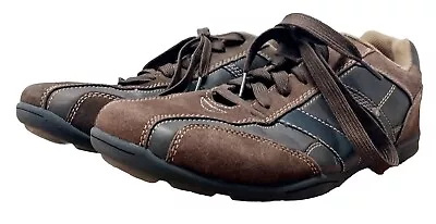 Merona Brown Faux Leather Suede Mens 10 Sneakers Lace Up Non-Marking Travel GUC • $18.97