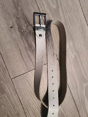 Levis 501 Vintage Leather Belt Embossed 44 Inch Long Unisex Adult Or Child • £14.99