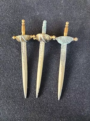 3 Vintage Miniature Collectible Sword Letter Opener W/ Toledo Spain Design • $15