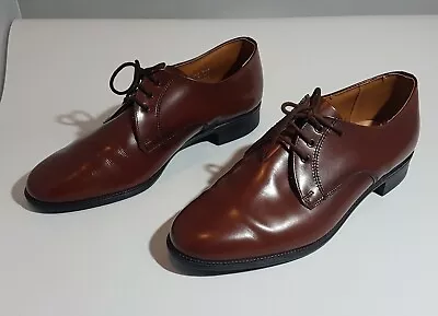 DB Fine Footwear | Mens Brown Leather Plain Toe Lace Up Shoes | Size; UK 6 • £14