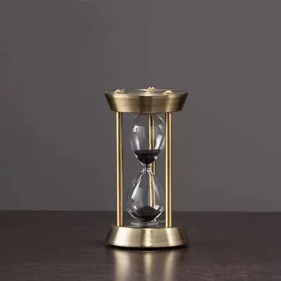 1/3/5/10/15 Minutes Timer Retro Bronze Hourglass Timing Sandglass Home Decor • $16.90