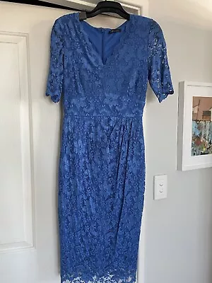 Womens Size 8 Blue Lace Cocktail Dress Made By TWIGGY • $20