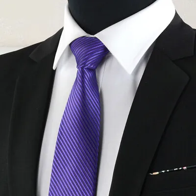 Men Fashion Solid Color Zipper Tie Wedding Party Formal Business Necktie~} • $5.45