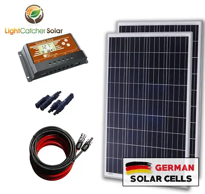 200 Watt 12 Volt Battery Charging Solar Panel Kit 12V 200W RV Boat Off Grid NEW • $150.42