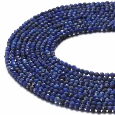 Lapis Lazuli Faceted Round Beads 2mm 3mm 4mm 5mm 15.5  Strand • $8.54