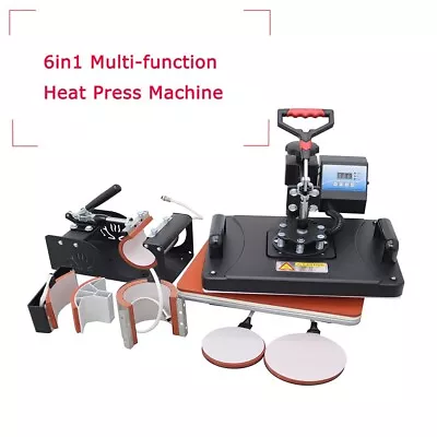 6in1 Multi-function Heat Press Machine With Platen Press Tshirt Mug Plate 110V • $341.10