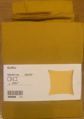 IKEA GURLI Cushion Cover 50 X 50 Cm 100% Cotton Golden Yellow 803.958.23 NEW • £4.99