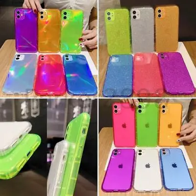 $5.49 • Buy For IPhone 14 13 12 11 Pro XR XS 8 7 Laser Glitter Fluorescent TPU Case Cover