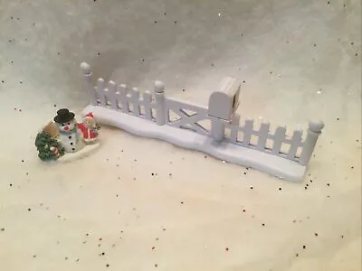 Christmas Scene Miniature Dollhouse Picket Fence Mailbox Snowman Tree Holiday • $12.11