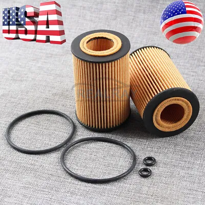 2x Engine Oil Filter Kit E340H D247 For Audi A3 VW Golf Jetta Beetle Passat TDI • $12.82