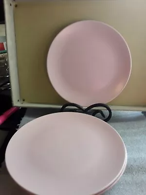 4 IKEA Dinera Light Pink Round 8  SALAD Plate Stoneware Matte Finish 12011 • $17.50