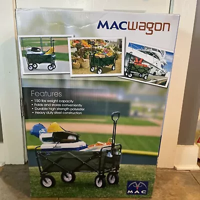 Mac Sports Folding Steel Frame Garden Utility Wagon Cart Green NIB • $60
