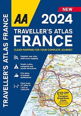 AA Traveller Atlas France 2024 Flexibound (AA Road Atlas France) • £18.15