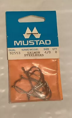 Vintage Mustad 92553 Salmon / Steelhead Hooks Size 6/0. Fly Tying 4/0 Qty 8 Per • $12.95