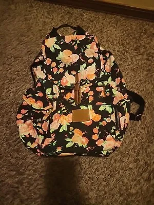 Vintage Victorias Secret Canvas Book Bag Backpack Pink Floral Overnight Weekend • $16