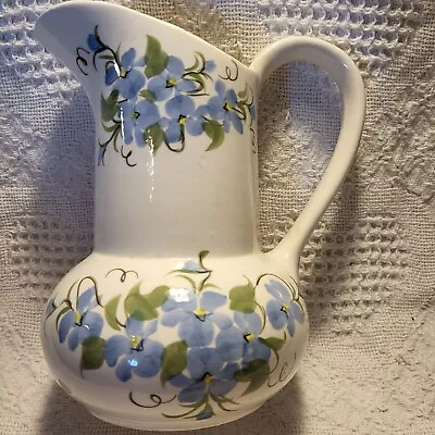 Brass And Glass Co. Pottery Pitcher - Handpainted - Varney WV - Vintage - Rare • $14.95