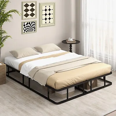 King Size Metal Bed Frame Heavy-duty Platform Bed Frame Mattress Foundation • £69.95