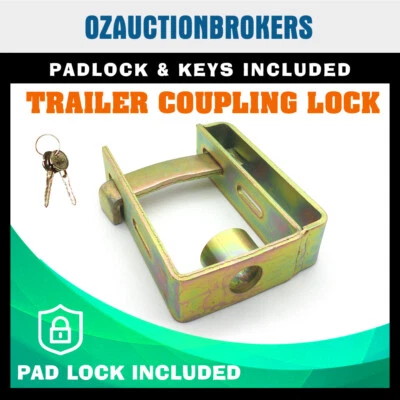 $20.29 • Buy Heavy Duty Coupling Hitch Lock Trailer Caravan Camping With Padlock Keys