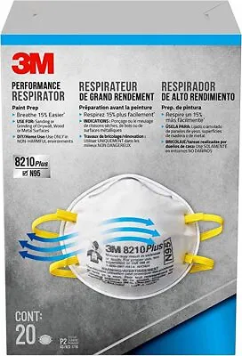 3M Performance 8210 Plus N95 Particulate Paint Prep Respirators (20- Pack) • $20.75