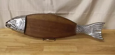 Fish Serving Tray/cutting Board Oak And Aluminum ARDCO • $52