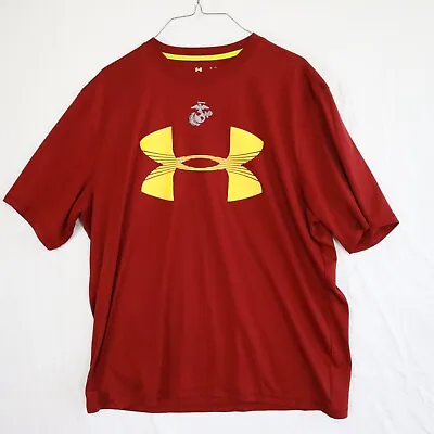 Under Armour Shirt Mens Large Marines HeatGear Catalyst Activewear Short Sleeve • $11.89