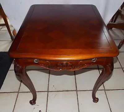 Cherry Carved Tea Table / Side Table  (T-187) • $399